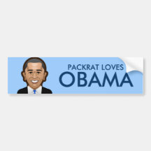 PackRat ama a Obama Etiqueta De Parachoque