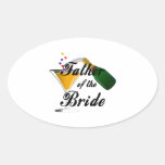 Padre de la tostada de Champán de la novia Calcomanías Ovaladas Personalizadas