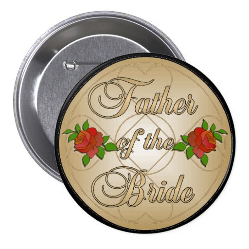 Padre del oro del botón de la novia (mando) pin