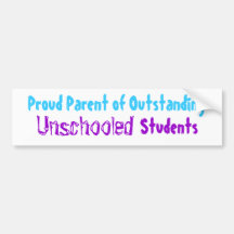 Padre orgulloso de estudiantes Unschooled excepcio Pegatina De Parachoque