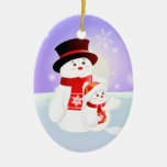 Padre y niño del muñeco de nieve ornamente de reyes
