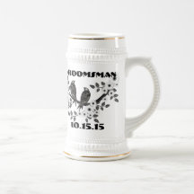 Padrino de boda Stein - pájaros del vintage Taza