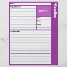 Página alineada de la receta (púrpura oscura) flyer personalizado