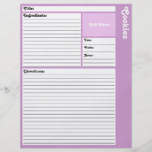 Página alineada de la receta (purpúrea clara) flyer a todo color