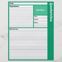 Página alineada de la receta (trullo) flyer personalizado