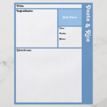 Página de la receta (azul clara) flyer a todo color