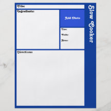 Página de la receta (azul marino) flyer a todo color