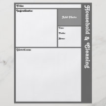 Página de la receta (gris) tarjeta publicitaria