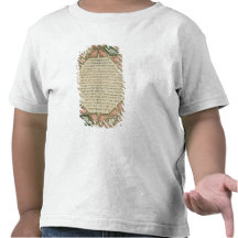 Página de una biblia hebrea que representa camisetas