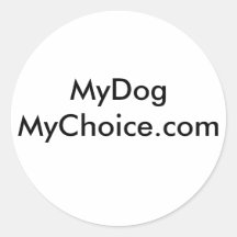 página del pegatina de MyDogMyChoice.com