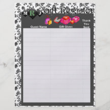 Páginas del registro del regalo para casar el álbu tarjetas publicitarias