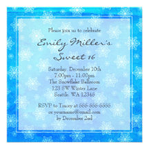 País de las maravillas del dulce 16 de los copos d invitaciones personalizada