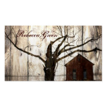 país occidental del cortijo del árbol rústico de l tarjetas de visita