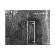 PAÍS OUTHOUSE-BLACK Y LONA ENVUELTA BLANCO IMPRESIÓN DE LIENZO