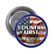 País primero: Botón de McCain-Palin Pins