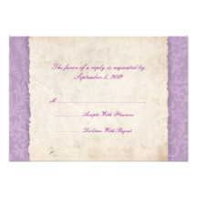 País púrpura de la lavanda que casa RSVP Invitaciones Personales