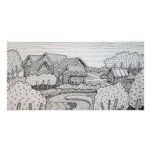 Paisaje 3 que entintan tarjetas personales con fotos