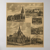 Paisaje antiguo de las señales 1883 de Appleton Mi Posters