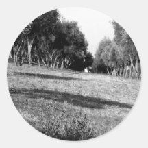 Paisaje blanco y negro 1 etiqueta redonda