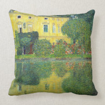 Paisaje con la pintura de Klimt de la casa Almohada