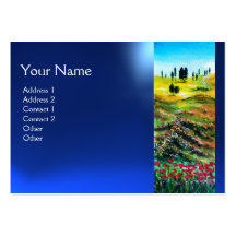 PAISAJE CON LAS AMAPOLAS, zafiro azul de TOSCANA Tarjetas Personales