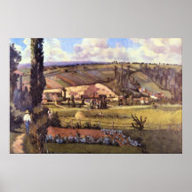 Paisaje con las casas de la granja de Camille Piss Poster