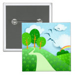 Paisaje de la fantasía, botón pin