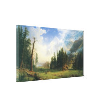 Paisaje de la montaña, Bierstadt, escuela del río  Lona Envuelta Para Galerias