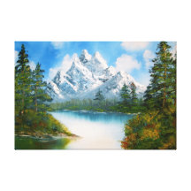 Paisaje de la montaña en pintura al óleo de la pri lona estirada galerías