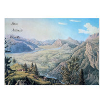 Paisaje de la montaña plantilla de tarjeta de visita