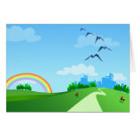 Paisaje de la primavera, tarjeta
