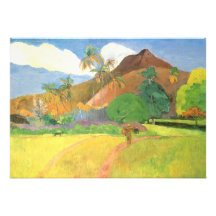 Paisaje de Tahitian, montañas Tahití, Paul Gauguin Anuncios