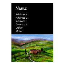 PAISAJE DE TOSCANA CON LAS COLINAS VERDES PLANTILLAS DE TARJETAS PERSONALES