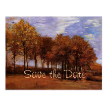 Paisaje del otoño de Van Gogh. Ahorre la fecha Tarjetas Postales