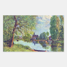 Paisaje del río en el Moret-sur-Loing por Sisley Rectangular Altavoces