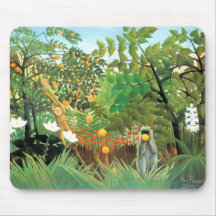 Paisaje exótico del arte del vintage de Mousepad