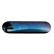 Paisaje fantástico de la noche monopatin