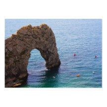 Paisaje marino de la puerta de Durdle, Reino Unido Tarjetas Personales