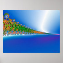 Paisaje marino del fractal impresiones