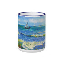 Paisaje marino en Saintes-Maries Vincent van Gogh Taza