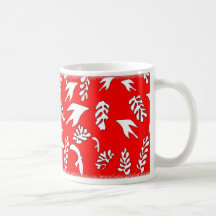 PAISAJE MARINO ROJO TAZAS DE CAFÉ