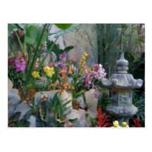 Paisaje oriental de la flor tarjetas postales