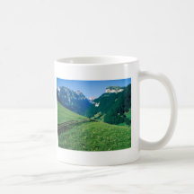 Paisaje suizo taza de café