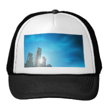 Paisaje urbano corporativo azul gorras