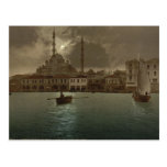 Paisaje urbano de Estambul del vintage con la luz  Postal