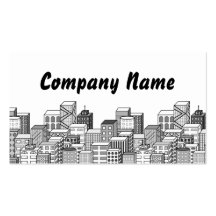 Paisaje urbano del vector (negro y blanco) tarjeta de visita