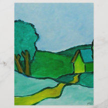 Paisaje verde tarjetas informativas