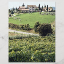 Paisaje y granja, Toscana, Italia Europa Tarjetas Publicitarias