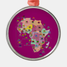 PAÍSES DE ÁFRICA ORNAMENTS PARA ARBOL DE NAVIDAD