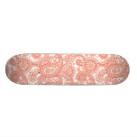 Paisley anaranjada floral patinetas personalizadas